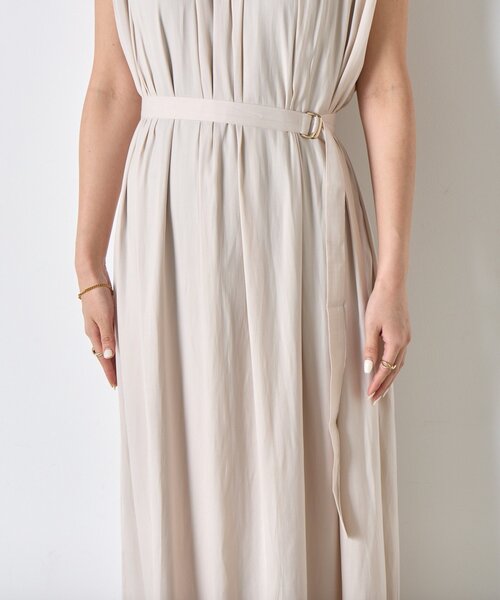 Jena espace merveilleux（ジェナ　エスパスメルヴェイユ）の「ベルト付きギャザーワンピ（ワンピース・レディース・ブラック/チャコールグレー/アイボリー・FREE）」の22枚目の写真