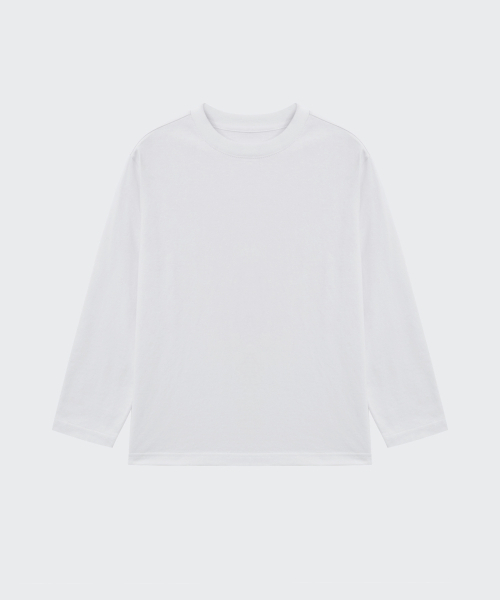 MUSINSA STANDARD KIDS（ムシンサスタンダードキッズ）の「[UVプロテクション] リラックスドクルーネック長袖Tシャツ [ホワイト]（Tシャツ/カットソー・レディース・その他・110/120/130/140/150/160）」の4枚目の写真