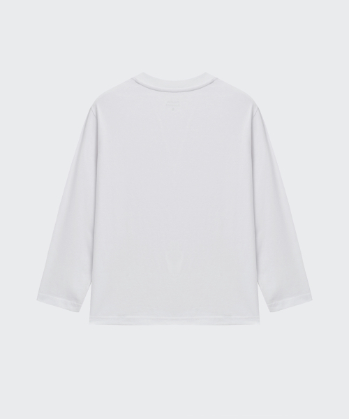 MUSINSA STANDARD KIDS（ムシンサスタンダードキッズ）の「[UVプロテクション] リラックスドクルーネック長袖Tシャツ [ホワイト]（Tシャツ/カットソー・レディース・その他・110/120/130/140/150/160）」の3枚目の写真
