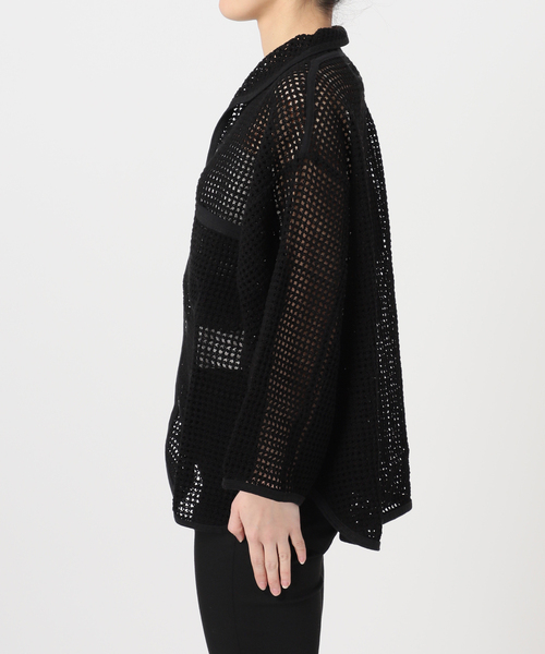 美品 25SS ARMY TWILL アーミーツイル Cotton Mesh Shirt メッシュ シャツ カーディガン AM-2513006 Fサイズ ブラック レディース 古着 中古 USED 別注【ARMY TWILL/アーミーツイル】Cotton Mesh Shirt（カーディガン