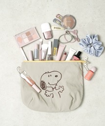 SNOOPY（スヌーピー）の「"09"≪PEANUTS≫リバーシブル 2ポケット ナイロン 刺繍 ポーチ（ポーチ）」