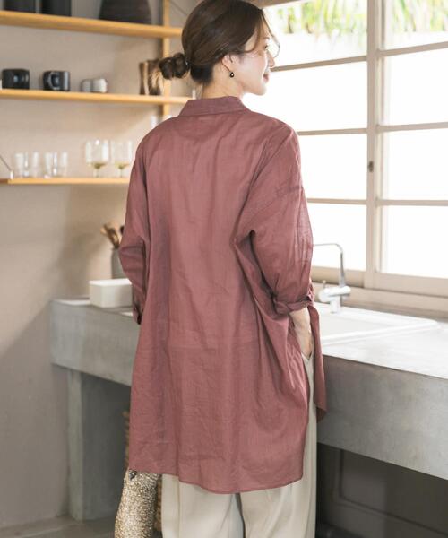 URBAN RESEARCH DOORS（アーバンリサーチドアーズ）の「『WEB/一部店舗限定カラー』ラミーコットンビックシャツ（シャツ/ブラウス・レディース・ブルー/チャコールグレー/ミント/ピンク・FREE）」の7枚目の写真