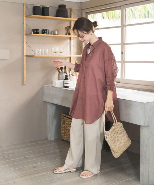 URBAN RESEARCH DOORS（アーバンリサーチドアーズ）の「『WEB/一部店舗限定カラー』ラミーコットンビックシャツ（シャツ/ブラウス・レディース・ブルー/チャコールグレー/ミント/ピンク・FREE）」の11枚目の写真