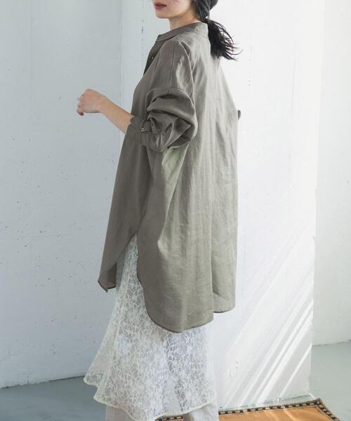 URBAN RESEARCH DOORS（アーバンリサーチドアーズ）の「『WEB/一部店舗限定カラー』ラミーコットンビックシャツ（シャツ/ブラウス・レディース・ブルー/チャコールグレー/ミント/ピンク・FREE）」の16枚目の写真