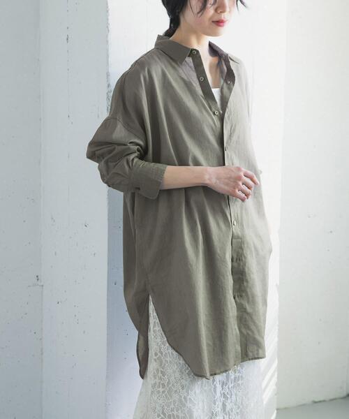 URBAN RESEARCH DOORS（アーバンリサーチドアーズ）の「『WEB/一部店舗限定カラー』ラミーコットンビックシャツ（シャツ/ブラウス・レディース・ブルー/チャコールグレー/ミント/ピンク・FREE）」の18枚目の写真