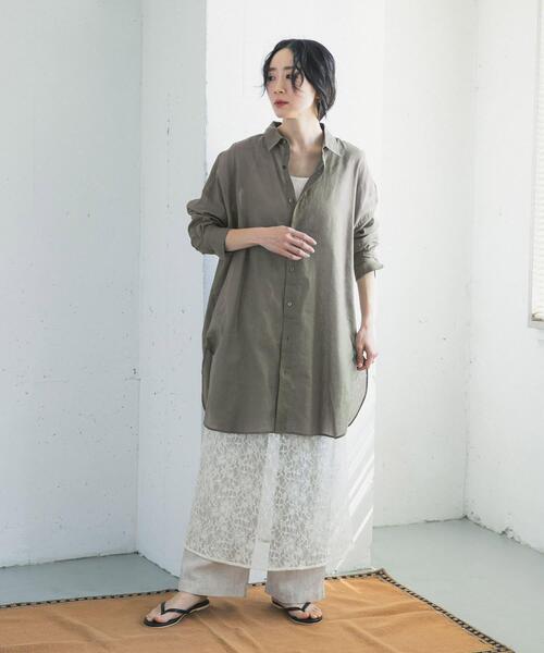 URBAN RESEARCH DOORS（アーバンリサーチドアーズ）の「『WEB/一部店舗限定カラー』ラミーコットンビックシャツ（シャツ/ブラウス・レディース・ブルー/チャコールグレー/ミント/ピンク・FREE）」の19枚目の写真