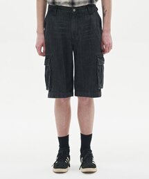 bermuda cargo denim pants (black)