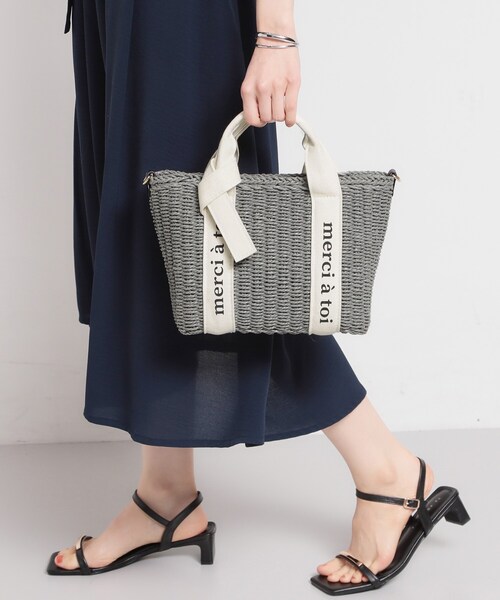 THE SHOP TK （ザ ショップ ティーケー ）の「ロゴ雑材バッグ（ハンドバッグ・レディース・グレー系4/アイボリー系4/ベージュ系4・00）」の2枚目の写真