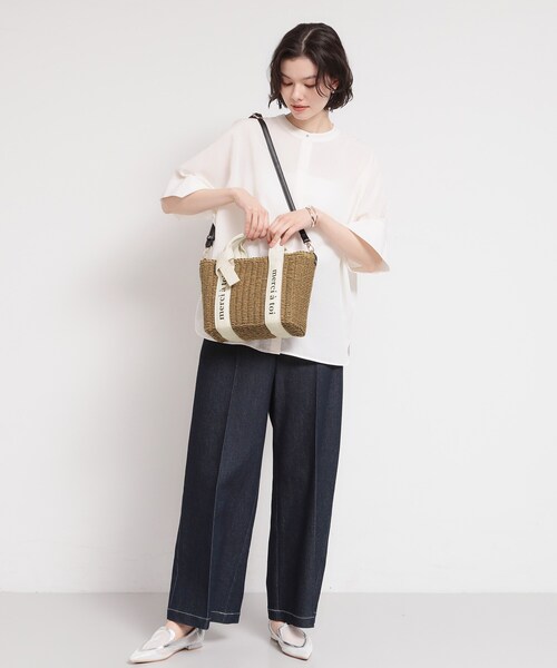 THE SHOP TK （ザ ショップ ティーケー ）の「ロゴ雑材バッグ（ハンドバッグ・レディース・グレー系4/アイボリー系4/ベージュ系4・00）」の9枚目の写真