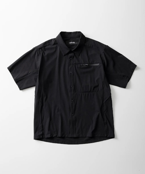 +phenix(プラスフェニックス)の「【+phenix / プラスフェニックス】AIRFLOW S/S SHIRT Aerapix採用 止水ファスナー 半袖 シャツ(シャツ/ブラウス・メンズ・ブラック・MEDIUM/LARGE/X-LARGE)」の8枚目の写真