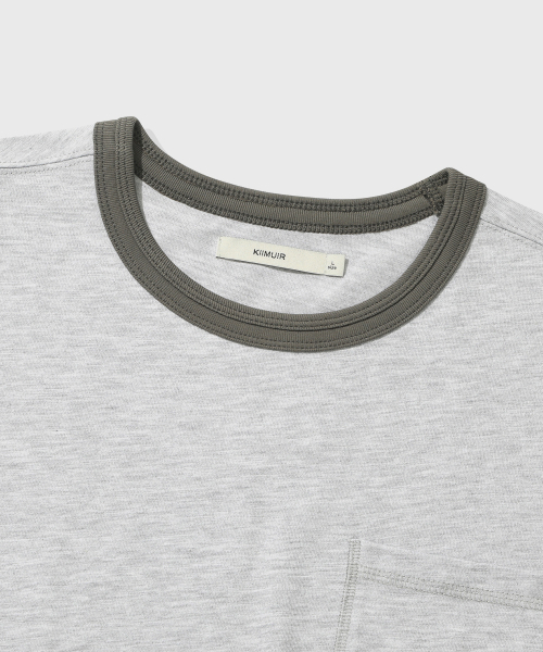 KIIMUIR（キミュア）の「[クロップ] リンガークロップ半袖Tシャツ_メランジグレー（Tシャツ/カットソー・メンズ・ライトグレー・MEDIUM/LARGE/X-LARGE）」の4枚目の写真
