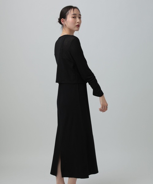 LEPSIM(レプシィム)の「シアーカーディガン*キャミワンピース《2点セット》 667871(ワンピース・レディース・ブラック/チャコールグレー・FREE)」の6枚目の写真
