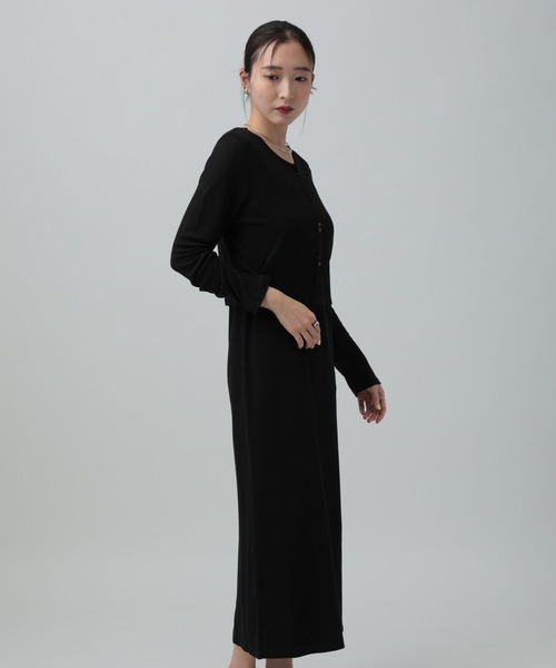 LEPSIM(レプシィム)の「シアーカーディガン*キャミワンピース《2点セット》 667871(ワンピース・レディース・ブラック/チャコールグレー・FREE)」の7枚目の写真