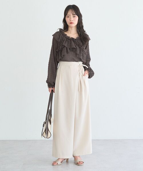 earth music&ecology(アースミュージックアンドエコロジー)の「ラップパンツ(その他パンツ・レディース・ピンク/グレー/アイボリー・M/S)」の6枚目の写真