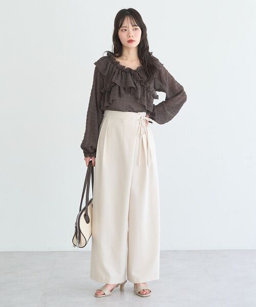 earth music&ecology(アースミュージックアンドエコロジー)の「ラップパンツ(その他パンツ・レディース・ピンク/グレー/アイボリー・M/S)」の7枚目の写真