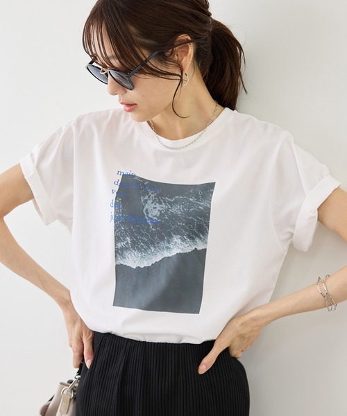 ROPE' PICNIC(ロペピクニック)の「RENUロゴ&フォトアソートプリントTシャツ/UVカット・接触冷感・イージーケア(Tシャツ/カットソー・レディース・ホワイト系その他/ホワイト/ホワイト系その他2/ホワイト系その他3/ホワイト系その他4・FREE)」の5枚目の写真