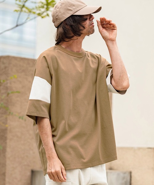 CAMBIO(カンビオ)の「mt10470- Asymmetry Switch Cut sew デザインTシャツ(S69026cmb)(Tシャツ/カットソー・メンズ・キナリ/ベージュ系その他/ブラック×グレー/チャコールグレー×ブラック・L/M/S)」の20枚目の写真