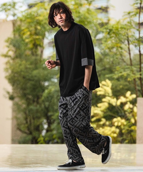 CAMBIO(カンビオ)の「mt10470- Asymmetry Switch Cut sew デザインTシャツ(S69026cmb)(Tシャツ/カットソー・メンズ・キナリ/ベージュ系その他/ブラック×グレー/チャコールグレー×ブラック・L/M/S)」の9枚目の写真