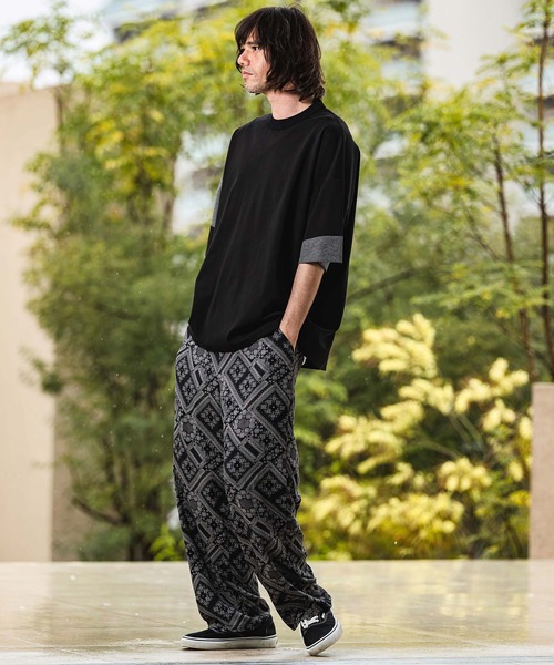 CAMBIO(カンビオ)の「mt10470- Asymmetry Switch Cut sew デザインTシャツ(S69026cmb)(Tシャツ/カットソー・メンズ・キナリ/ベージュ系その他/ブラック×グレー/チャコールグレー×ブラック・L/M/S)」の10枚目の写真