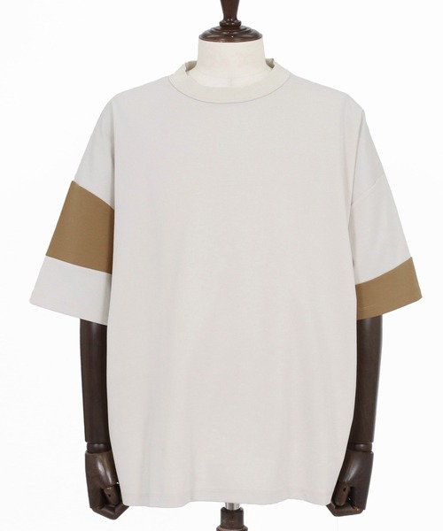 CAMBIO(カンビオ)の「mt10470- Asymmetry Switch Cut sew デザインTシャツ(S69026cmb)(Tシャツ/カットソー・メンズ・キナリ/ベージュ系その他/ブラック×グレー/チャコールグレー×ブラック・L/M/S)」の11枚目の写真