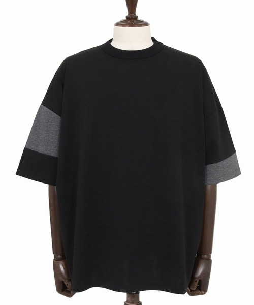 CAMBIO(カンビオ)の「mt10470- Asymmetry Switch Cut sew デザインTシャツ(S69026cmb)(Tシャツ/カットソー・メンズ・キナリ/ベージュ系その他/ブラック×グレー/チャコールグレー×ブラック・L/M/S)」の13枚目の写真