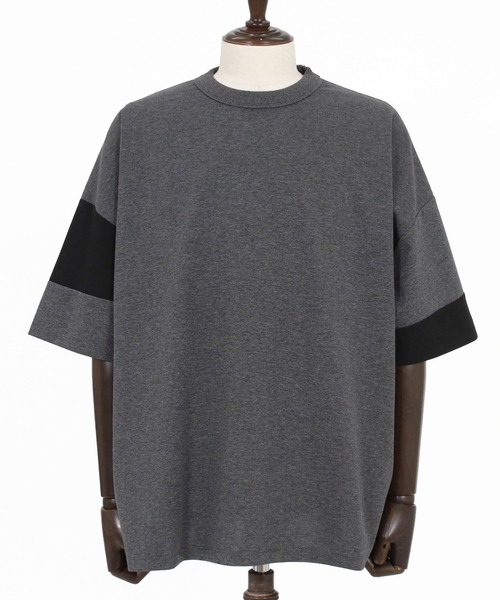CAMBIO(カンビオ)の「mt10470- Asymmetry Switch Cut sew デザインTシャツ(S69026cmb)(Tシャツ/カットソー・メンズ・キナリ/ベージュ系その他/ブラック×グレー/チャコールグレー×ブラック・L/M/S)」の14枚目の写真