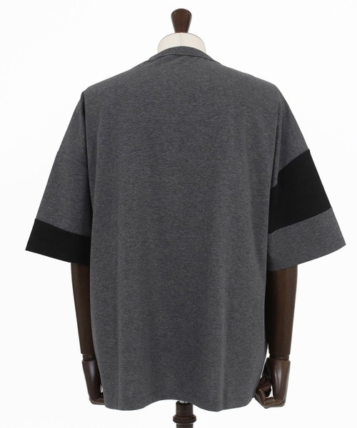 CAMBIO(カンビオ)の「mt10470- Asymmetry Switch Cut sew デザインTシャツ(S69026cmb)(Tシャツ/カットソー・メンズ・キナリ/ベージュ系その他/ブラック×グレー/チャコールグレー×ブラック・L/M/S)」の15枚目の写真
