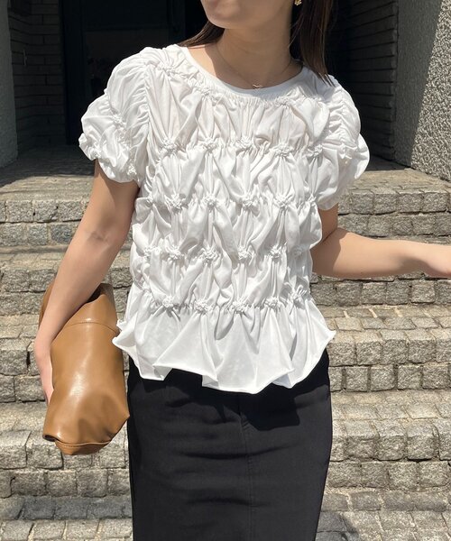 CAPRICIEUX LE'MAGE(カプリシューレマージュ)の「【新色イエロー・チャコール】シャーリングホイップT(Tシャツ/カットソー・レディース・ホワイト/ピンク/イエロー/ブラック/チャコールグレー・FREE)」の7枚目の写真