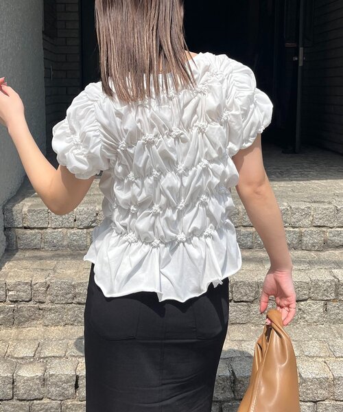 CAPRICIEUX LE'MAGE(カプリシューレマージュ)の「【新色イエロー・チャコール】シャーリングホイップT(Tシャツ/カットソー・レディース・ホワイト/ピンク/イエロー/ブラック/チャコールグレー・FREE)」の10枚目の写真