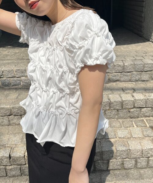 CAPRICIEUX LE'MAGE(カプリシューレマージュ)の「【新色イエロー・チャコール】シャーリングホイップT(Tシャツ/カットソー・レディース・ホワイト/ピンク/イエロー/ブラック/チャコールグレー・FREE)」の11枚目の写真