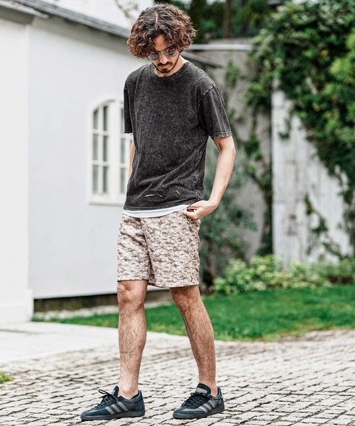 CAMBIO（カンビオ）の「mt10486- Pigment dye Distressed Short Sleeve Cut sew Tシャツ(S601126cmb)（Tシャツ/カットソー・メンズ・ブラック/グリーン/レッド/ライトグレー・L/M/S）」の9枚目の写真