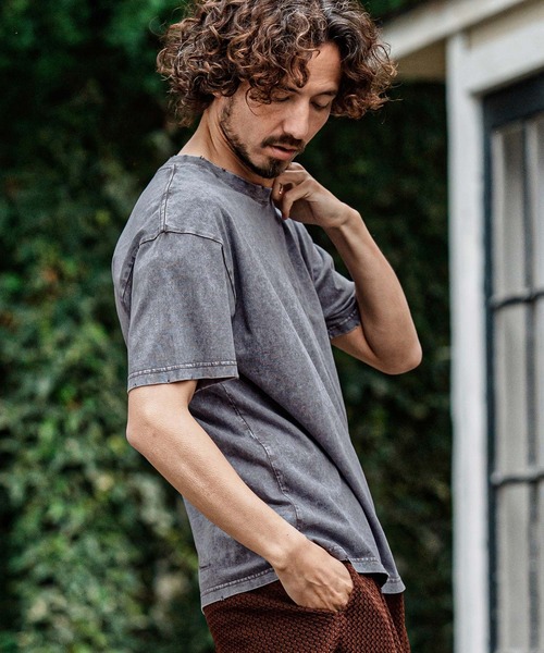 CAMBIO（カンビオ）の「mt10486- Pigment dye Distressed Short Sleeve Cut sew Tシャツ(S601126cmb)（Tシャツ/カットソー・メンズ・ブラック/グリーン/レッド/ライトグレー・L/M/S）」の11枚目の写真