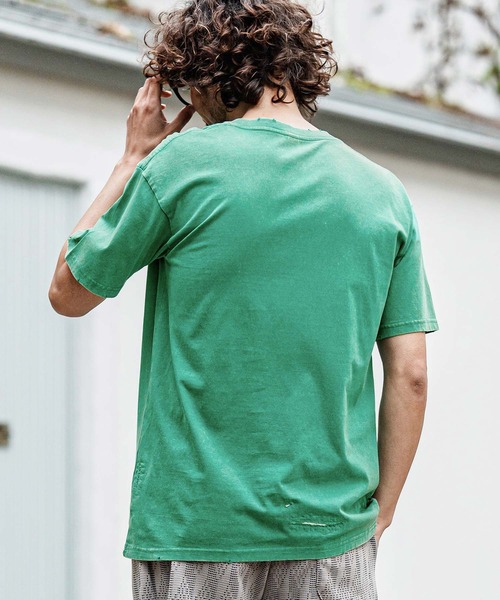 CAMBIO（カンビオ）の「mt10486- Pigment dye Distressed Short Sleeve Cut sew Tシャツ(S601126cmb)（Tシャツ/カットソー・メンズ・ブラック/グリーン/レッド/ライトグレー・L/M/S）」の16枚目の写真