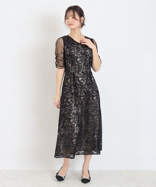 TRUDEA(トルディア)の「Vネック刺繍レース(ドレス・レディース・チャコールグレー/ブラック/ミント・MEDIUM/SMALL)」の8枚目の写真