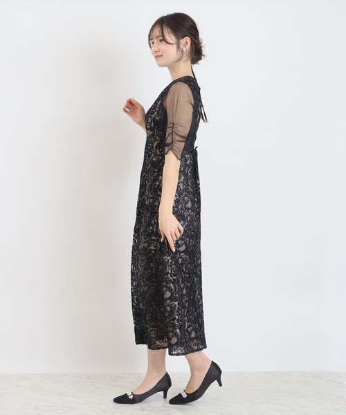 TRUDEA(トルディア)の「Vネック刺繍レース(ドレス・レディース・チャコールグレー/ブラック/ミント・MEDIUM/SMALL)」の7枚目の写真