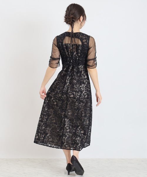 TRUDEA(トルディア)の「Vネック刺繍レース(ドレス・レディース・チャコールグレー/ブラック/ミント・MEDIUM/SMALL)」の6枚目の写真
