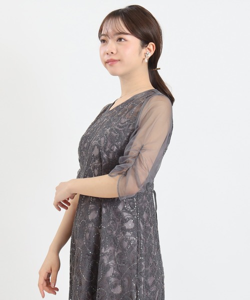 TRUDEA(トルディア)の「Vネック刺繍レース(ドレス・レディース・チャコールグレー/ブラック/ミント・MEDIUM/SMALL)」の21枚目の写真