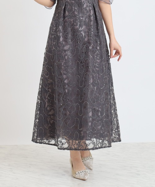 TRUDEA(トルディア)の「Vネック刺繍レース(ドレス・レディース・チャコールグレー/ブラック/ミント・MEDIUM/SMALL)」の19枚目の写真