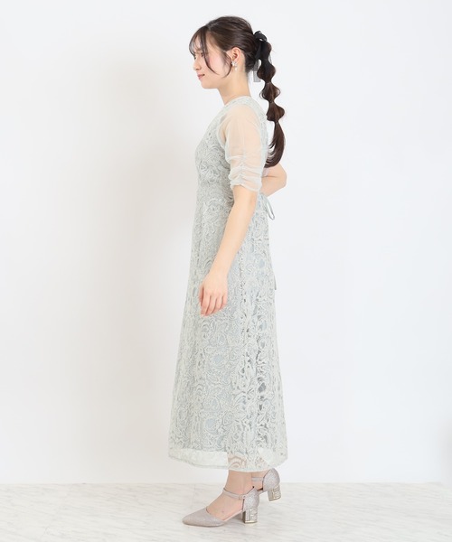 TRUDEA(トルディア)の「Vネック刺繍レース(ドレス・レディース・チャコールグレー/ブラック/ミント・MEDIUM/SMALL)」の16枚目の写真