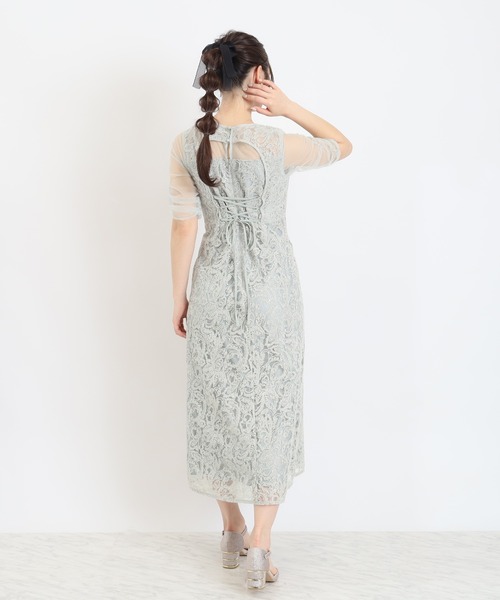 TRUDEA(トルディア)の「Vネック刺繍レース(ドレス・レディース・チャコールグレー/ブラック/ミント・MEDIUM/SMALL)」の15枚目の写真