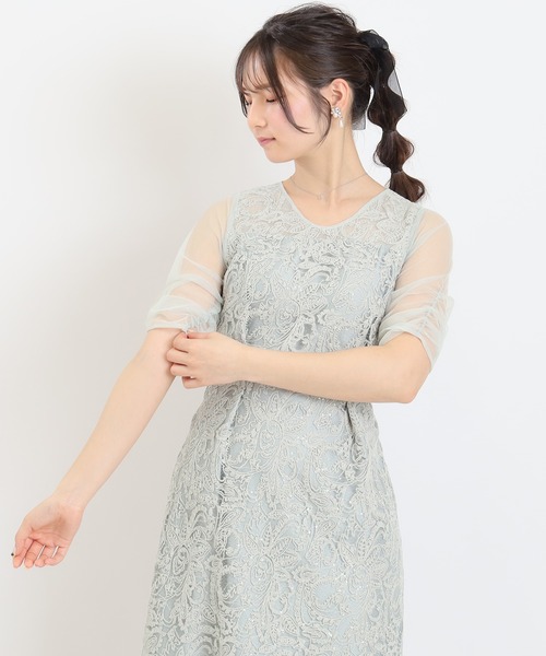TRUDEA(トルディア)の「Vネック刺繍レース(ドレス・レディース・チャコールグレー/ブラック/ミント・MEDIUM/SMALL)」の13枚目の写真