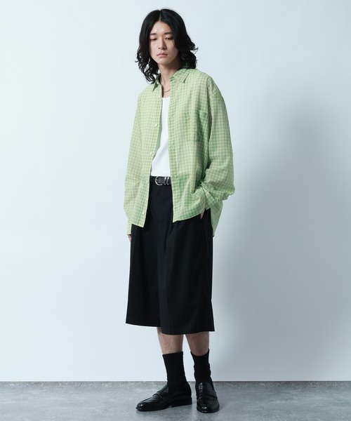 RAGEBLUE(レイジブルー)の「Sheer Check Pattern Shirt / シアーチェックシャツ(シャツ/ブラウス・メンズ・グリーン/その他5/ライトブルー/ブラック・LARGE/MEDIUM)」の21枚目の写真