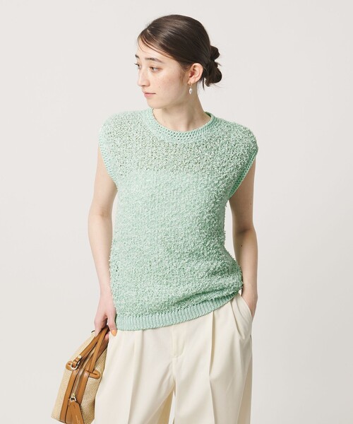UNITED ARROWS(ユナイテッドアローズ)の「YTM カラー ミックス ニット ベスト(ニット/セーター・レディース・ナチュラル/ネイビー/ライム・FREE)」の2枚目の写真