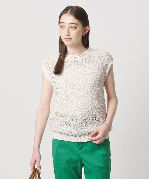 UNITED ARROWS(ユナイテッドアローズ)の「YTM カラー ミックス ニット ベスト(ニット/セーター・レディース・ナチュラル/ネイビー/ライム・FREE)」の4枚目の写真
