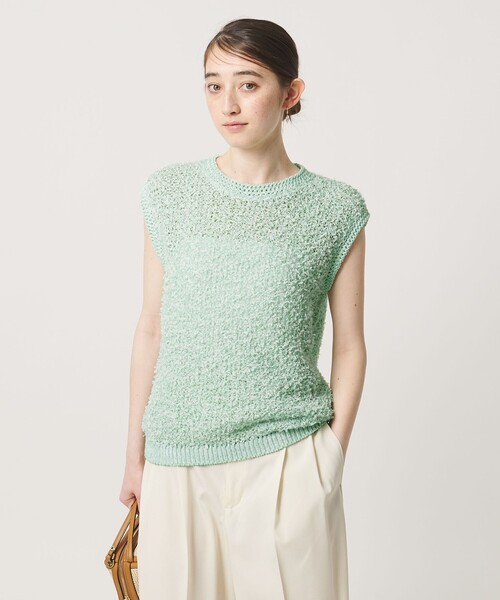 UNITED ARROWS(ユナイテッドアローズ)の「YTM カラー ミックス ニット ベスト(ニット/セーター・レディース・ナチュラル/ネイビー/ライム・FREE)」の6枚目の写真