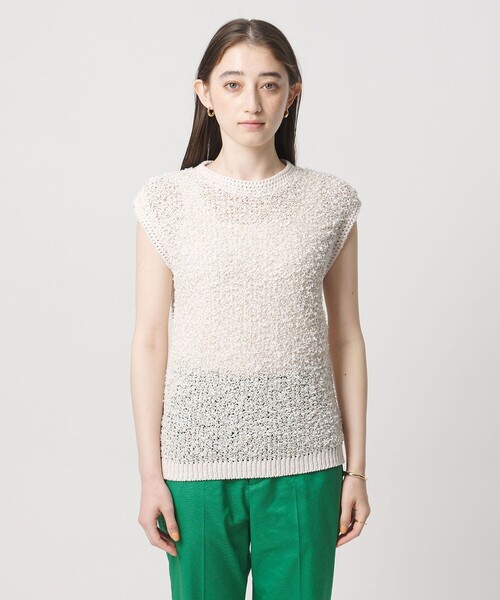 UNITED ARROWS(ユナイテッドアローズ)の「YTM カラー ミックス ニット ベスト(ニット/セーター・レディース・ナチュラル/ネイビー/ライム・FREE)」の9枚目の写真
