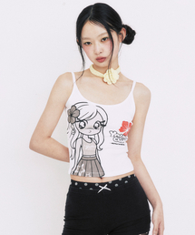 YOUHEE GIRL GRAPHIC SLEEVELESS_WHITE