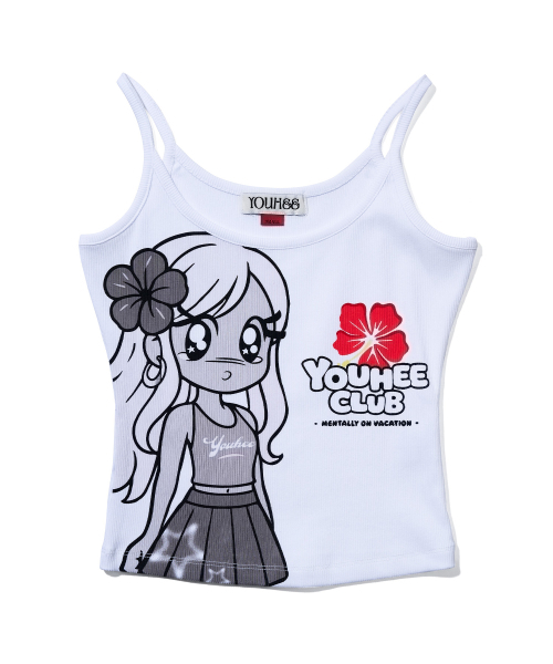 YOUHEE(ユヒ)の「YOUHEE GIRL GRAPHIC SLEEVELESS_WHITE(Tシャツ/カットソー・レディース・その他・SMALL/MEDIUM)」の2枚目の写真