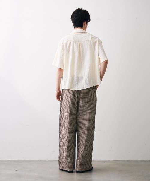 Shoowtime(ショウタイム)の「Tuck check wide slacks / タックチェックワイドスラックス(スラックス・メンズ・クリーム・MEDIUM/LARGE/X-LARGE)」の7枚目の写真