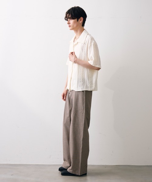 Shoowtime(ショウタイム)の「Tuck check wide slacks / タックチェックワイドスラックス(スラックス・メンズ・クリーム・MEDIUM/LARGE/X-LARGE)」の8枚目の写真